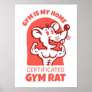 Gym Rats Poster. Lustiges Fitness-Wandbild für das Poster