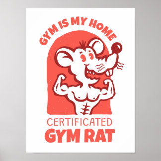 Gym Rats Poster. Lustiges Fitness-Wandbild für das Poster