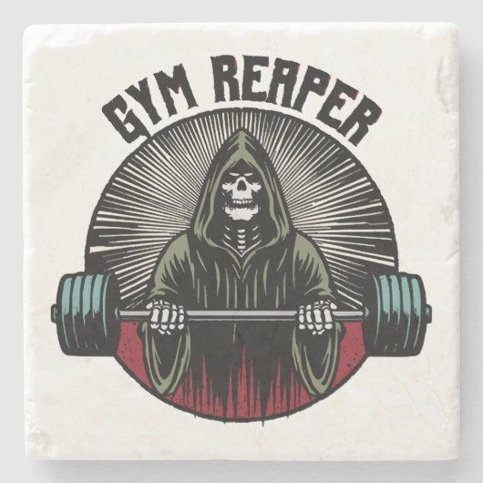 Gym-Reaper-Workout Steinuntersetzer (Vorderseite)