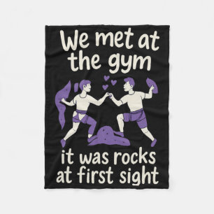Gym Rocks Erster Blick Lustiges Kletterpaar Design Fleecedecke