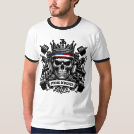 Gym Royalty Strong Dedicated Monster Skull Crown T-Shirt