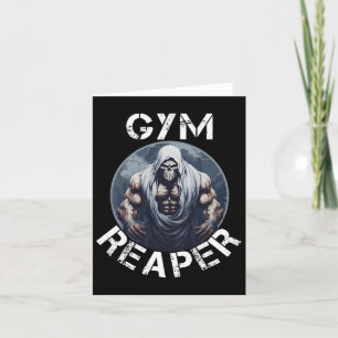 Gym Sensenmann Fitness Halloween Skeletts Workout  Karte
