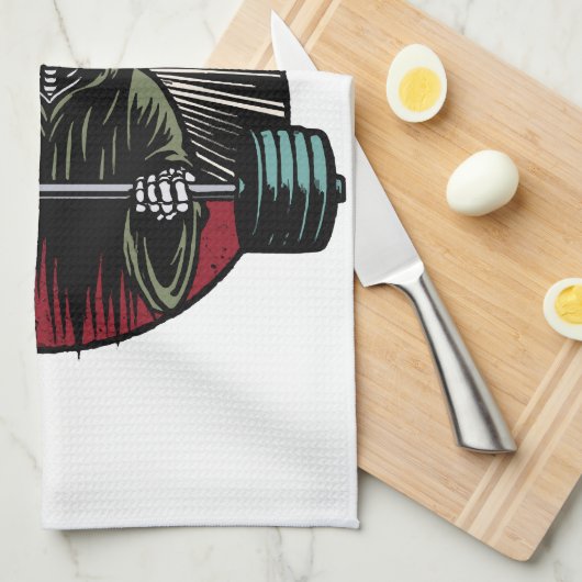 Gym Sensenmann Workout Geschirrtuch (Viertel Falte)