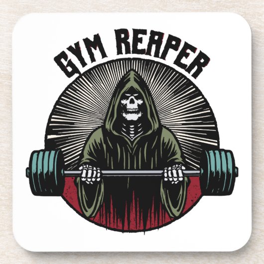 Gym Sensenmann Workout Getränkeuntersetzer (Vorderseite)