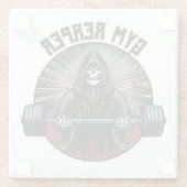 Gym Sensenmann Workout Glasuntersetzer (Rückseite)