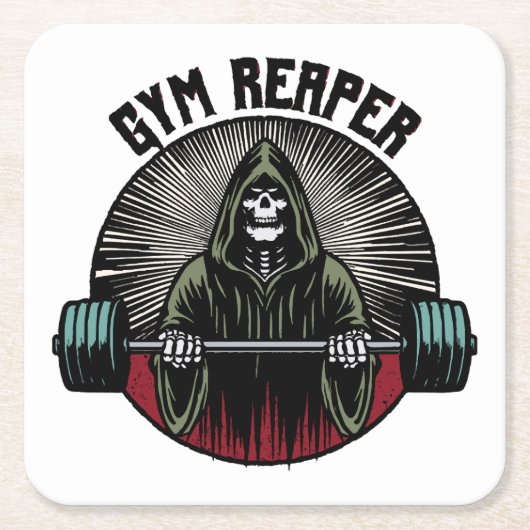 Gym Sensenmann Workout Rechteckiger Pappuntersetzer (Vorderseite)