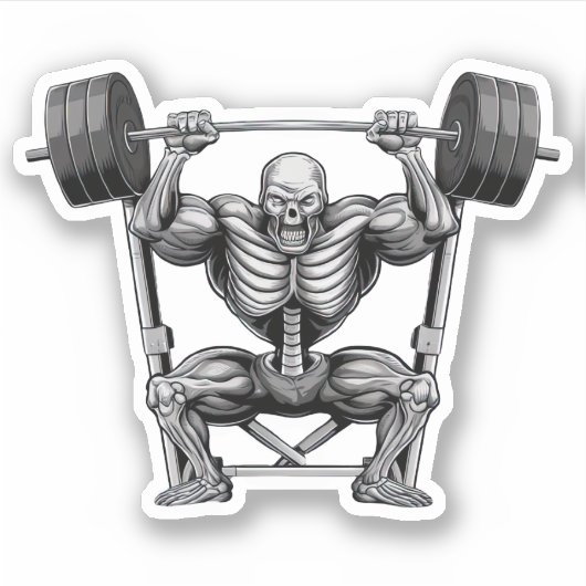 Gym Skeleton Aufkleber (Vorderseite)