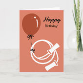 Gym Skipping Rope & Balloon Happy Birthday Karte (Vorderseite)