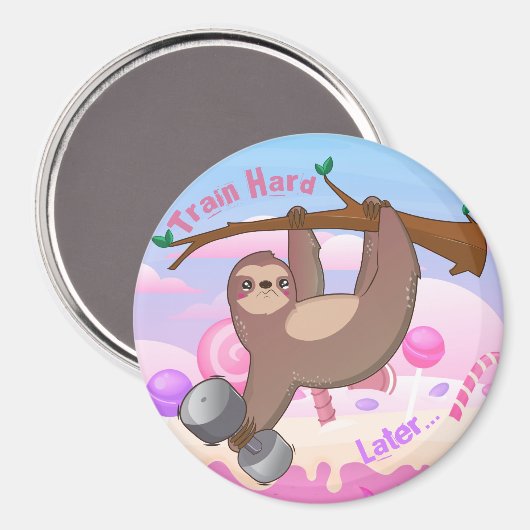 Gym Sloth Magnet (Vorderseite/Rückseite)