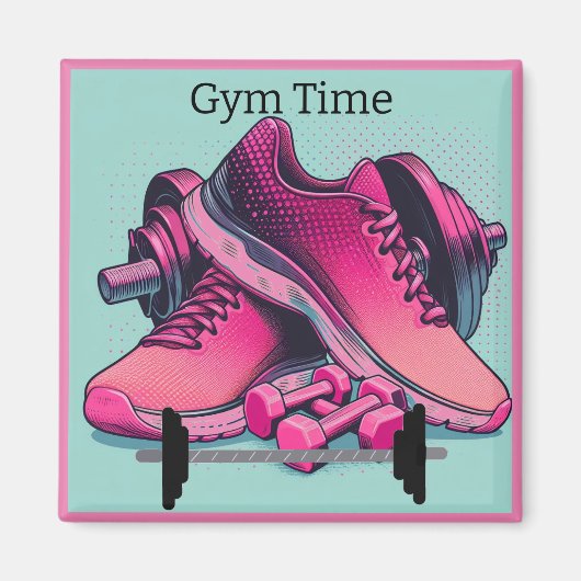 Gym Sneakers mit Barbell Gym Time Magnet (Vorne)
