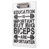 Gym Spaß - Big Biceps sind wichtig Klemmbrett (Links)