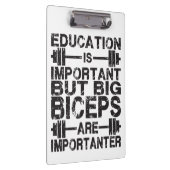 Gym Spaß - Big Biceps sind wichtig Klemmbrett (Rechts)