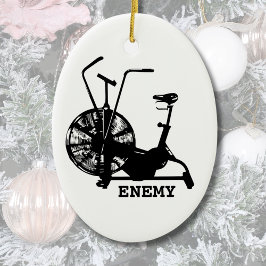 Gym Spaß Schwarz-weiß Funny Workout Keramik Ornament