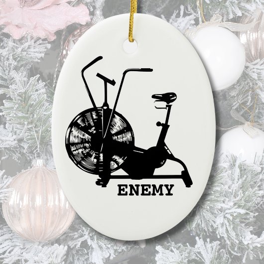Gym Spaß Schwarz-weiß Funny Workout Keramik Ornament