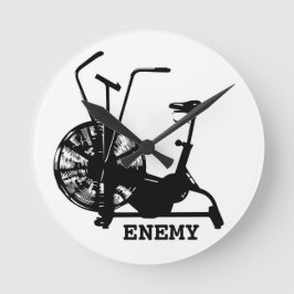 Gym Spaß Schwarz-weiß Funny Workout Runde Wanduhr