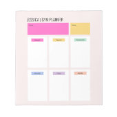 Gym Sport Workout Name einfach pastellfarben wöche Notizblock (Vorderseite)