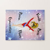 Gym Star Black / Blonde, Hazel Eyes, Red Leotard Puzzle (Horizontal)