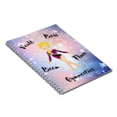 Gym Star Blonde, grüne Augen, Burgund Leotard Notizblock (Rechte Seite)