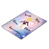 Gym Star Blonde, grüne Augen, Burgund Leotard Notizblock (Linke Seite)