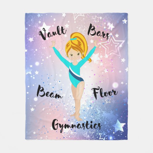 Gym Star Deep Blonde, Hazel Eyes, Turquoise Leo Fleecedecke (Vorderseite)