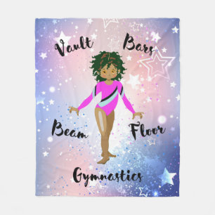 Gym Star Hispanic, braune Augen, Fuchsia Leotard Fleecedecke