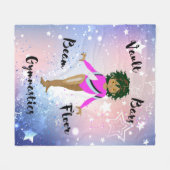 Gym Star Hispanic, braune Augen, Fuchsia Leotard Fleecedecke (Vorderseite (Horizontal))