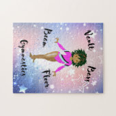 Gym Star Hispanic, braune Augen, Fuchsia Leotard Puzzle (Horizontal)