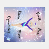 Gym Star Pink Strip, Blue Eyes, Blue Dazzle Leo Fleecedecke (Vorderseite (Horizontal))