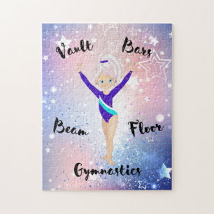 Gym Star Pink Stripe, Blaue Augen, Blue Dazzle Leo Puzzle