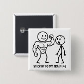 Gym-Strichmännchen Button (Vorne & Hinten)