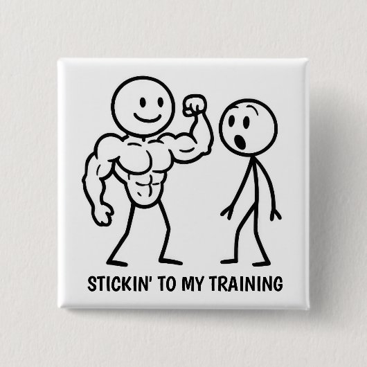 Gym-Strichmännchen Button (Vorderseite)