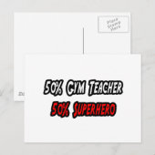 Gym Teacher Superhero Postkarte (Vorne/Hinten)