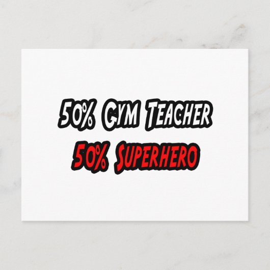 Gym Teacher Superhero Postkarte (Vorderseite)
