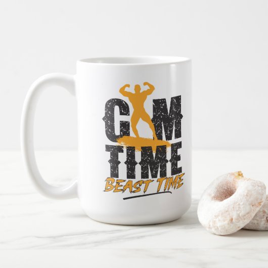 Gym Time Beast Time Kaffeetasse (Mit Donut)