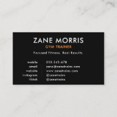 Gym Trainer Visitenkarte (Rückseite)