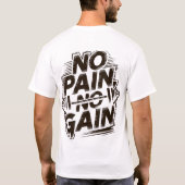 Gym Tshirt White No Pain No Gain (Rückseite)
