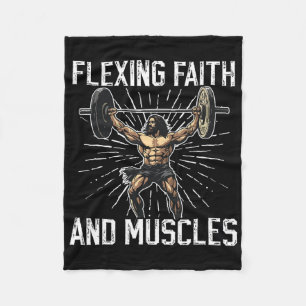 Gym und Jesus christlicher Bodybuilder religiöser  Fleecedecke