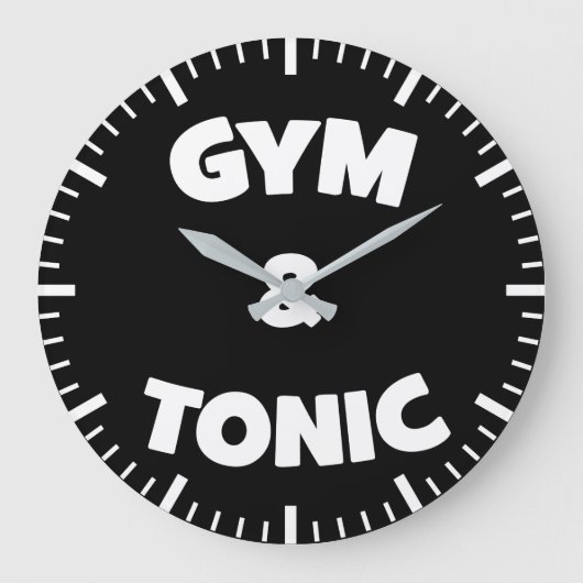 Gym und Tonic - Funny Novelout Workout Große Wanduhr (Vorderseite)