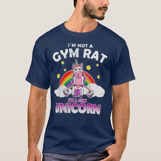 Gym Unicorn Niedlich Funny Weightlift Geschenk T-Shirt (Vorderseite)