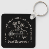 Gym vertraue dem Prozess behaltend wachstumsorient Schlüsselanhänger (Rückseite)