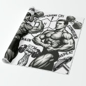 Gym Warrior Gift Paper Hardcore Veins Design Geschenkpapier (Ungerollt)