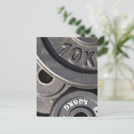 Gym Weights Postkarte (Stehend Vorderseite)