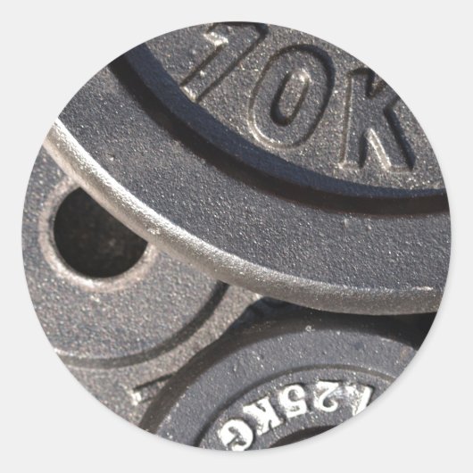 Gym Weights Runder Aufkleber (Vorderseite)