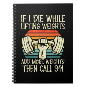 Gym, wenn ich Die Hebe Gewicht Funny Workout Fitne Notizblock