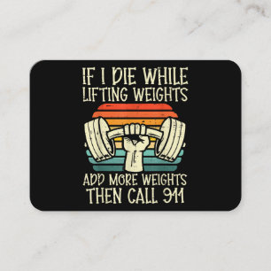 Gym, wenn ich Die Hebe Gewicht Funny Workout Fitne Visitenkarte