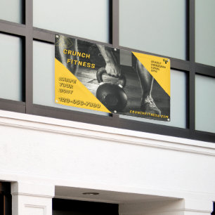 Gym-Workout anpassen Gelb-Schwarzes Gewichtsbild Banner