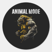 Gym Workout Bodybuilding Monster Runder Aufkleber (Vorderseite)