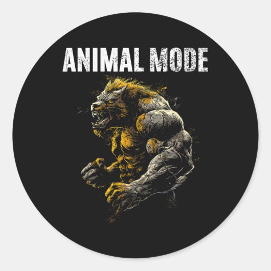 Gym Workout Bodybuilding Monster Runder Aufkleber (Vorderseite)