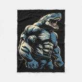 Gym Workout Bodybuilding Shark Fleecedecke (Vorderseite)