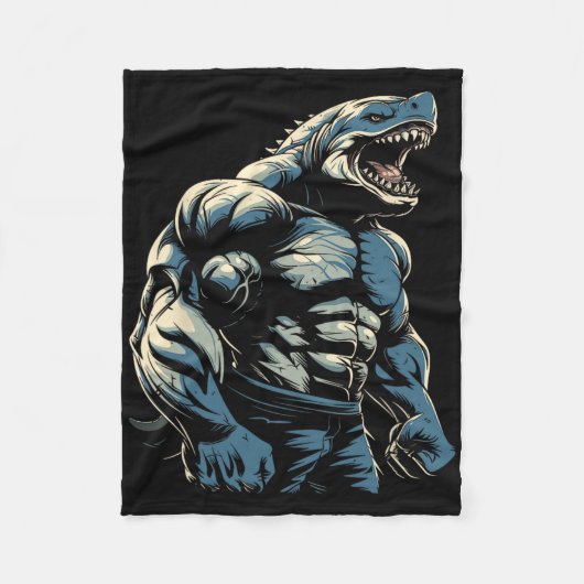 Gym Workout Bodybuilding Shark Fleecedecke (Vorderseite)